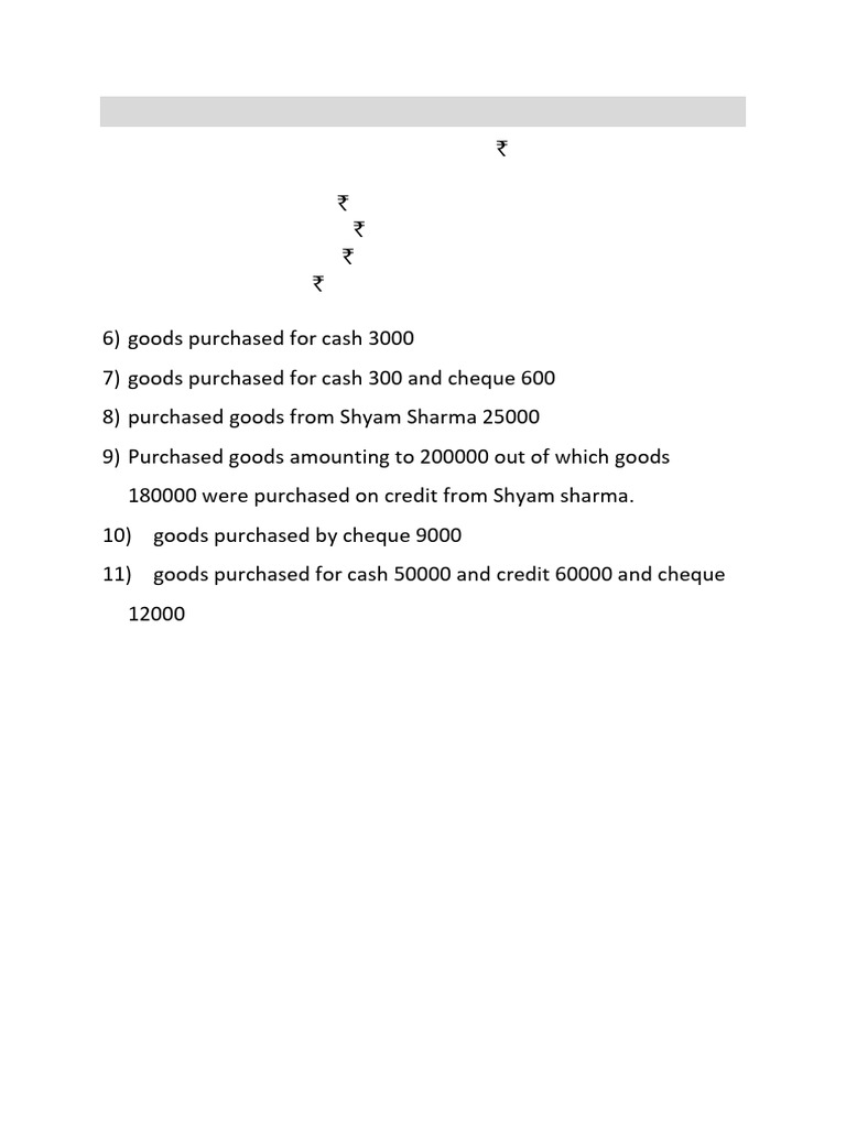 Purchase Voucher Examples for Practice | PDF