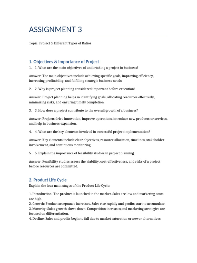 Assignment 3 Project and Ratios With Answers | PDF | Working Capital ...