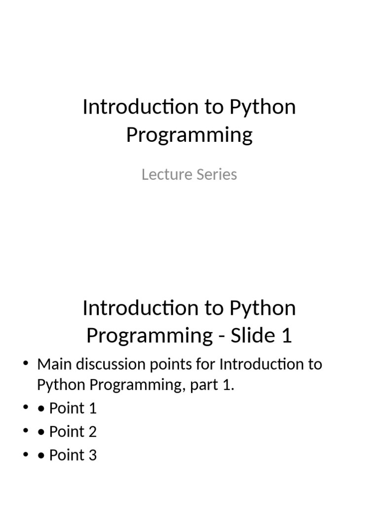 Introduction To Python Programming | PDF