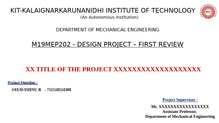 1st REVIEW Sample Template For Project Presentation | PDF