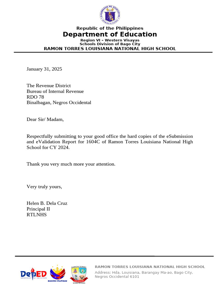 1604C Submission for Ramon Torres School | PDF