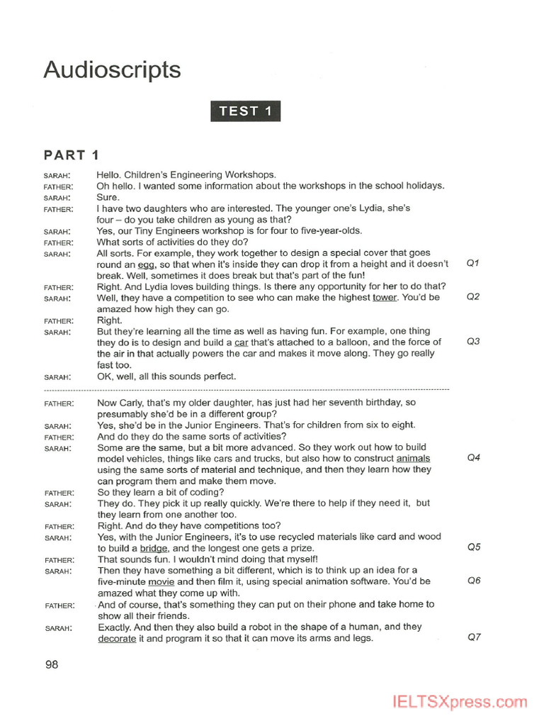 Tapescript Test 1 Succeed Pdf