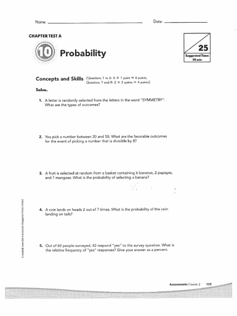 Chapter 10 Test A | PDF