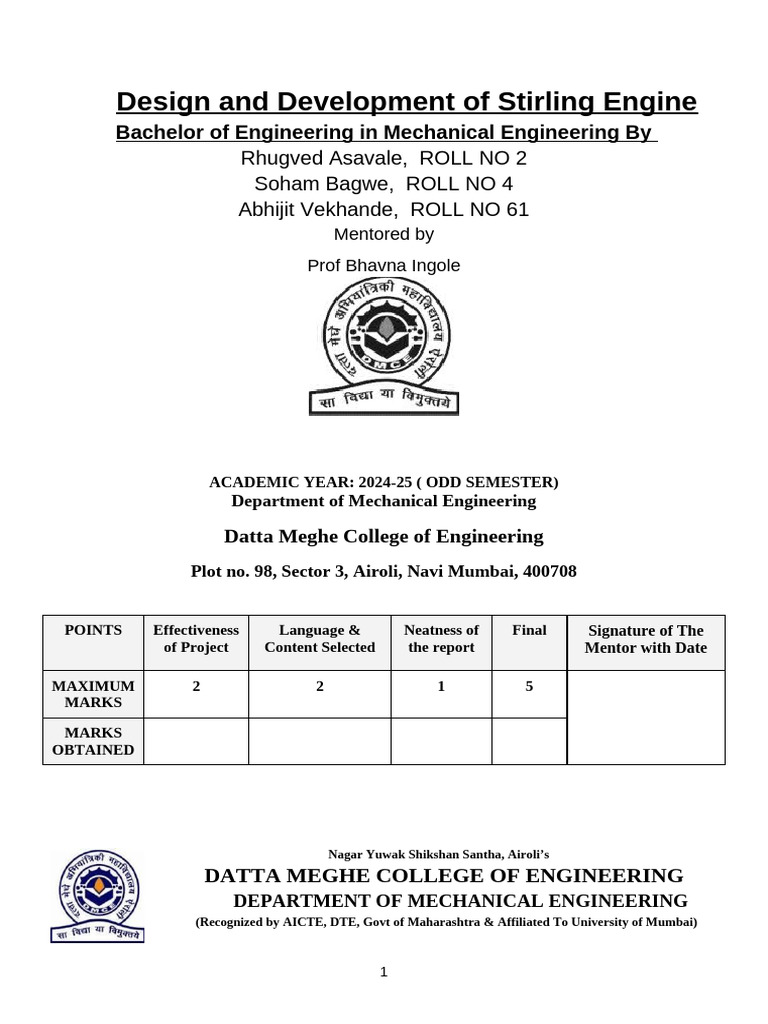 Stirling Engine Design and Development Report | PDF | Engines ...