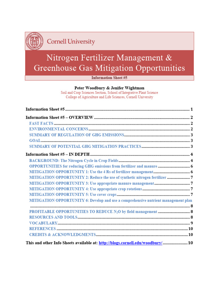 Nitrogen Fertilizer Management | PDF | Fertilizer | Crop Rotation