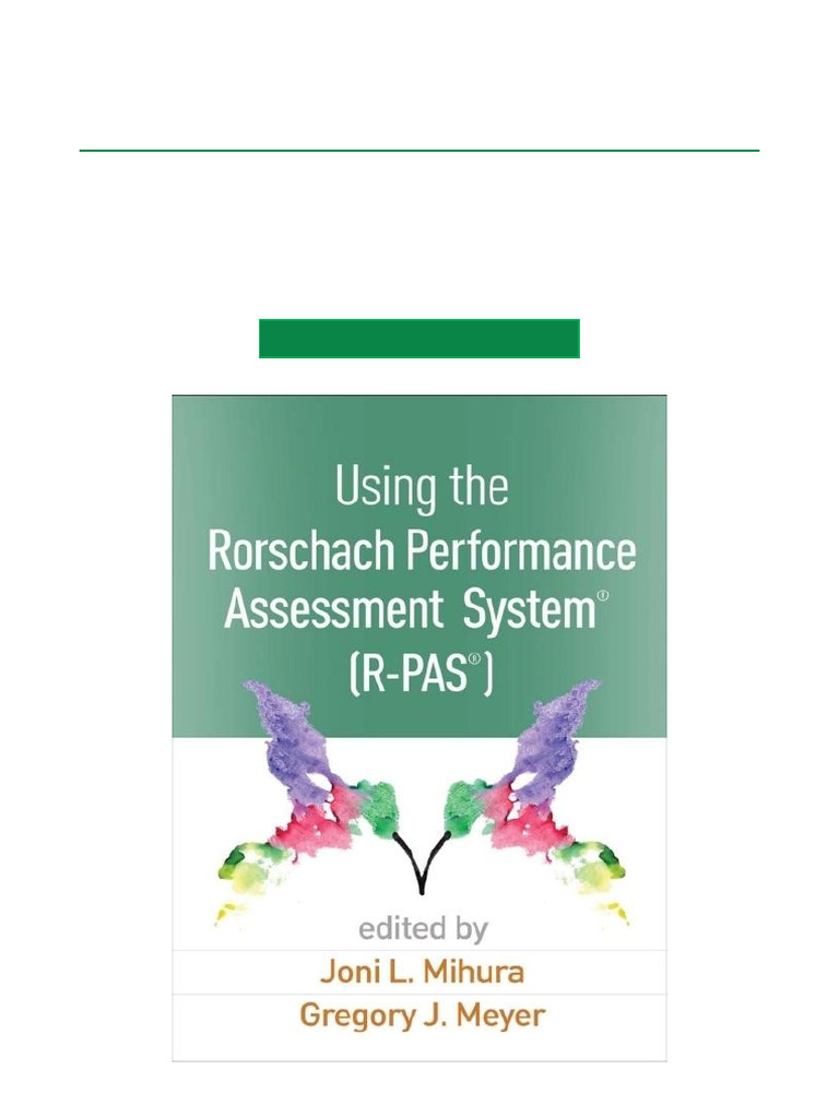 Rorschach Performance Assessment System Guide | PDF | Behavioural ...