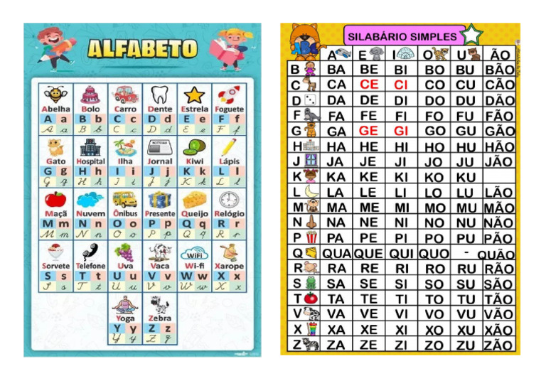 Alfabeto e Silabário para Caderno | PDF