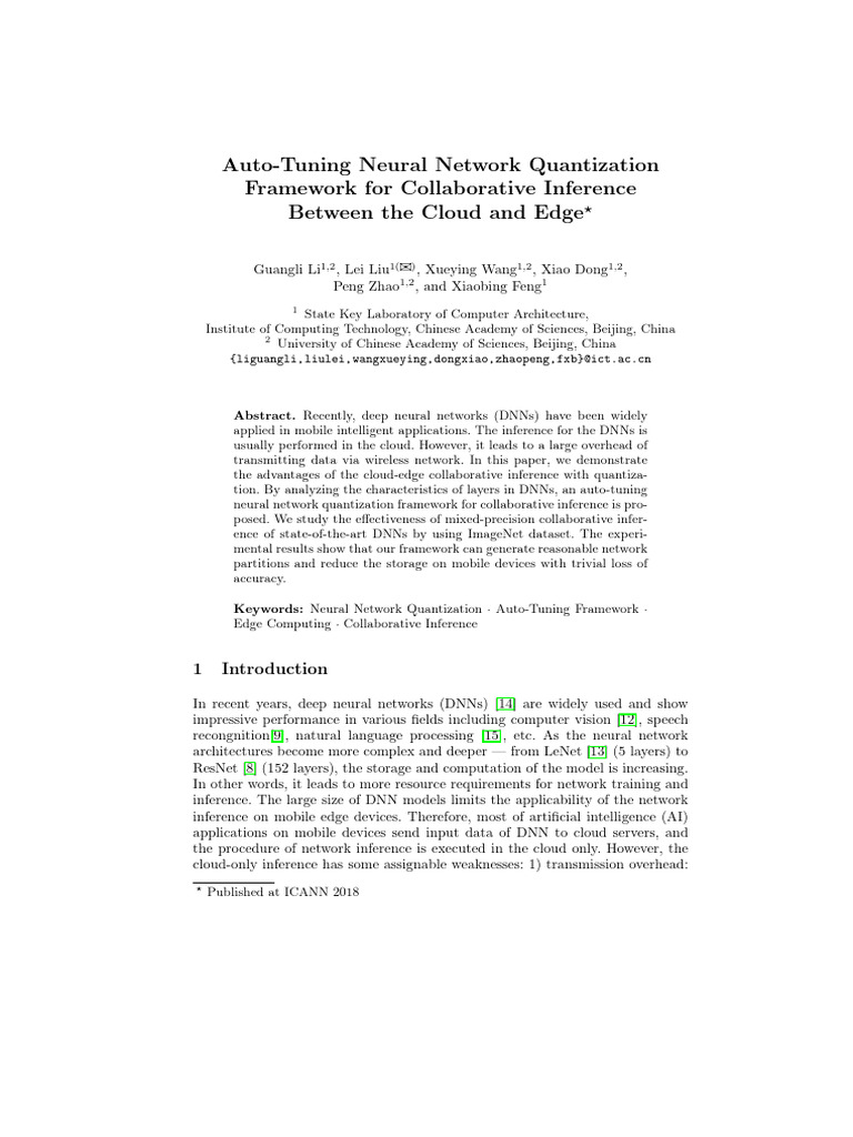 Auto-Tuning DNN Quantization Framework | PDF | Deep Learning | Computer ...