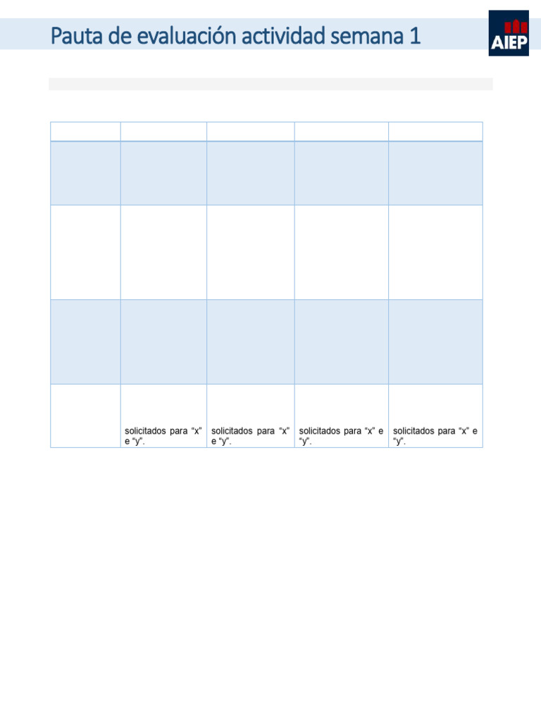 Pauta de Evaluacion Actividad Practica - Semana - 1 | PDF