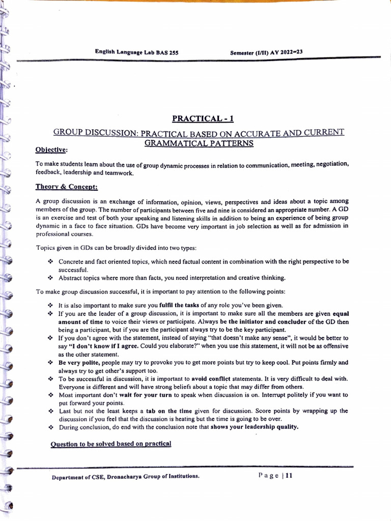 Language Lab Manual Semester 2 | PDF