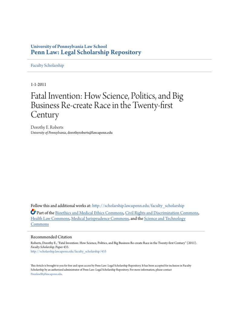 Fatal Invention: Race in the 21st Century | PDF