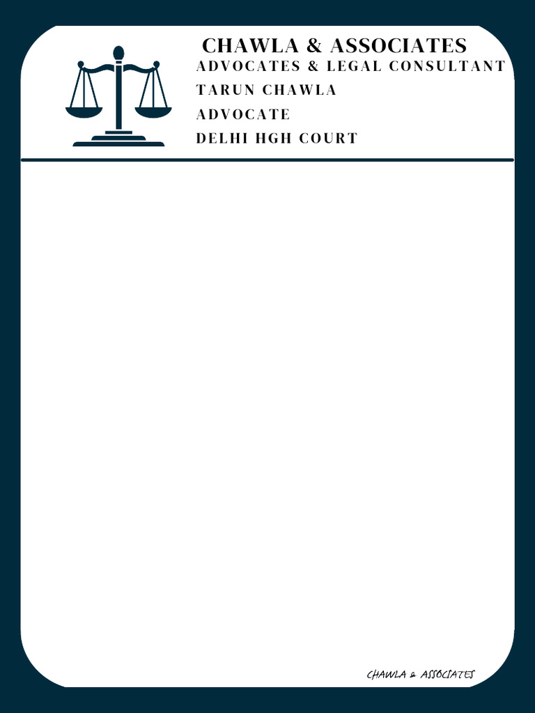 Taruu Chawla - Adv - Letter Head - TC1 | PDF