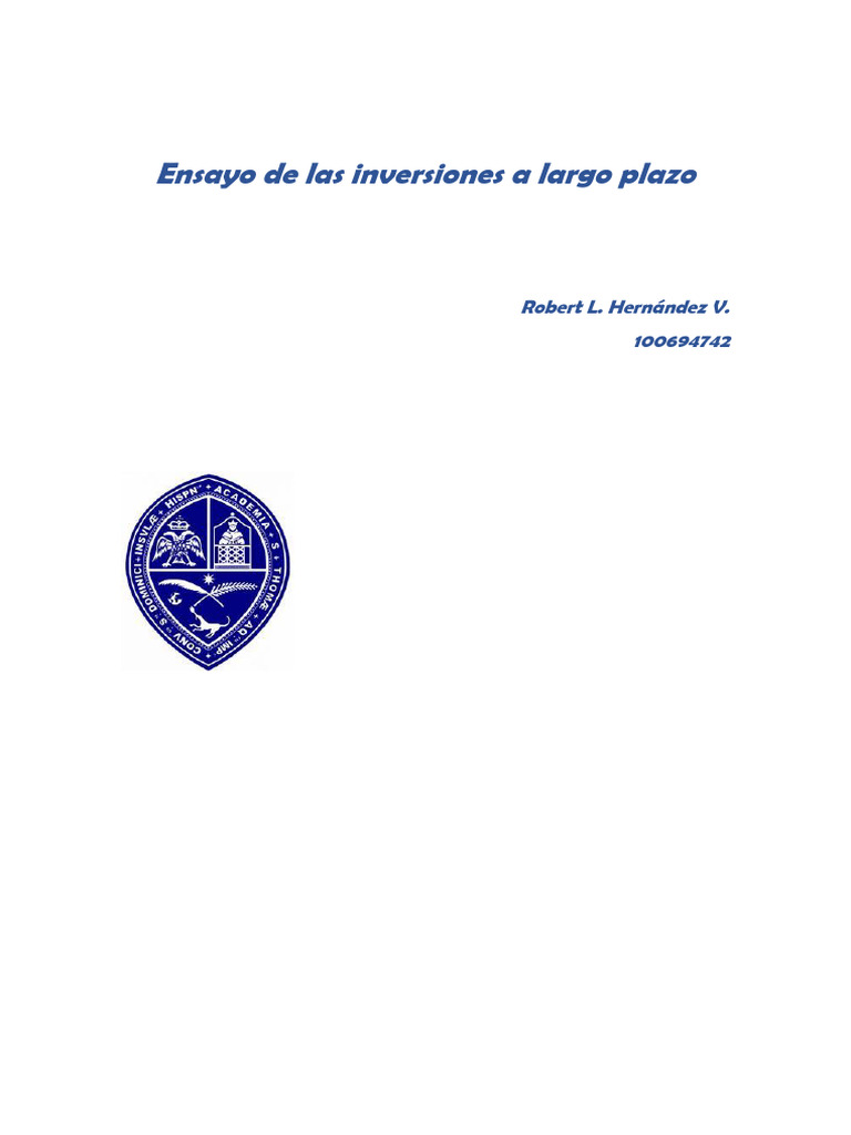 Ensayo de Las Inversiones A Largo Plazo | PDF | Compartir (Finanzas ...
