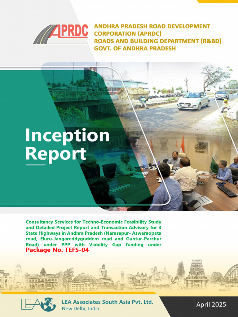 Inception Report for Andhra Highways Project | PDF | Public–Private ...