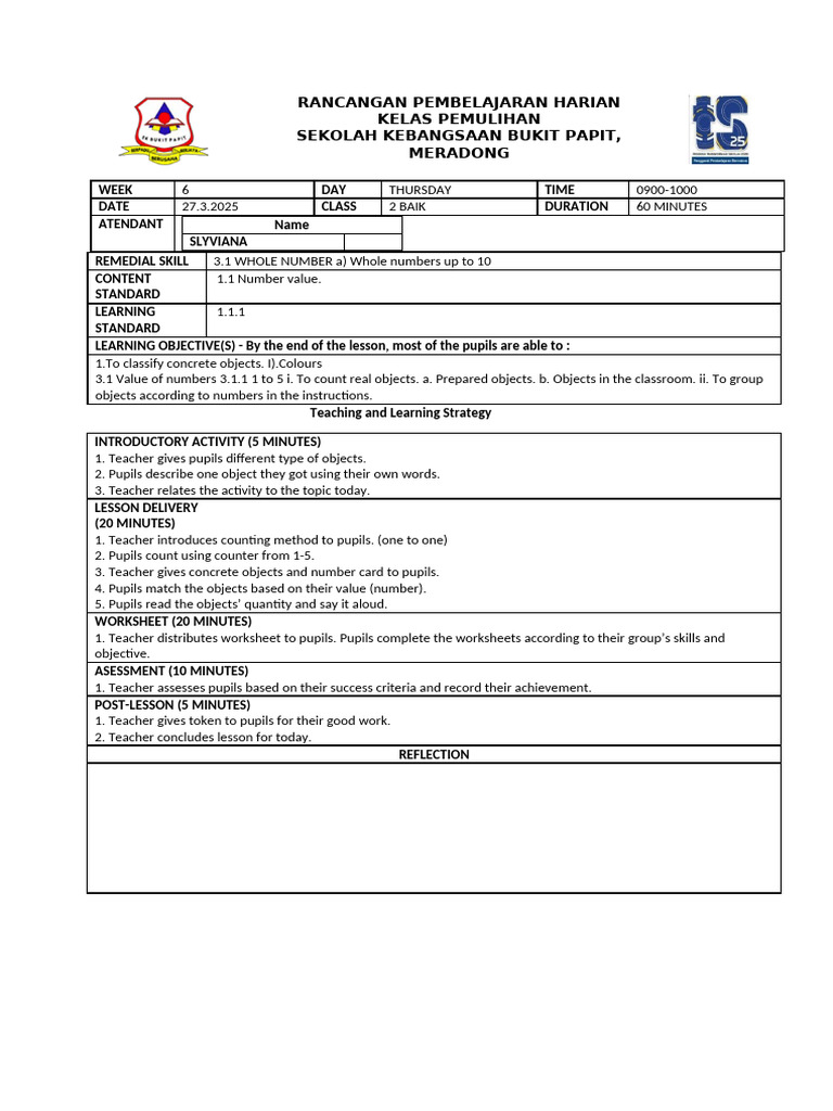 Whole Number Skills Lesson Plan | PDF