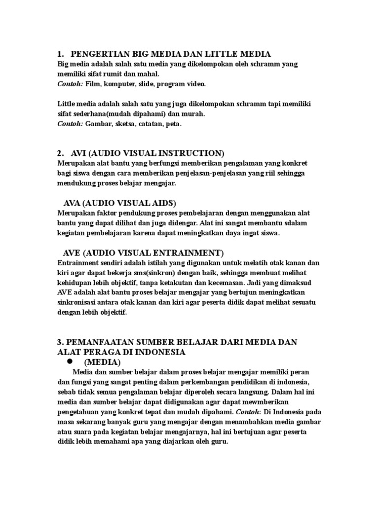 Pengertian Big Media Dan Little Media