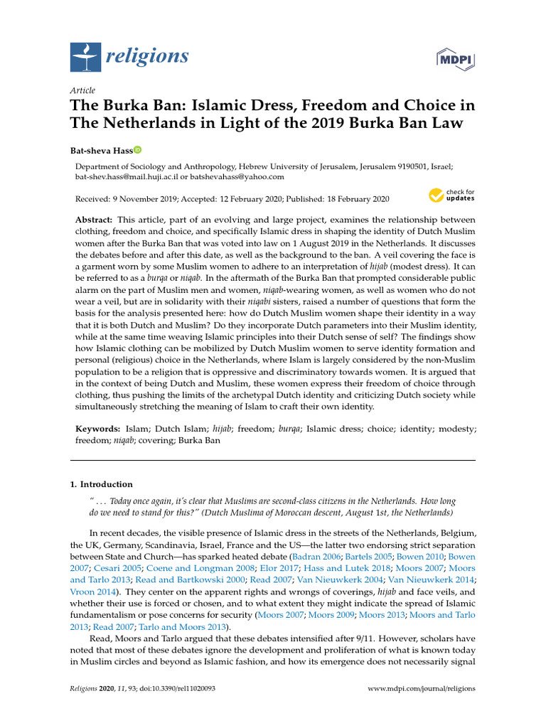 Burka Ban's Impact on Dutch Muslim Identity | PDF | Hijab | Women In Islam