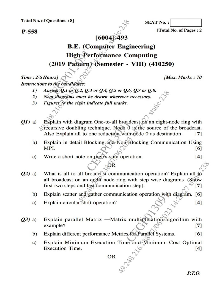 HPC Unit III June - 2023 Solution | PDF