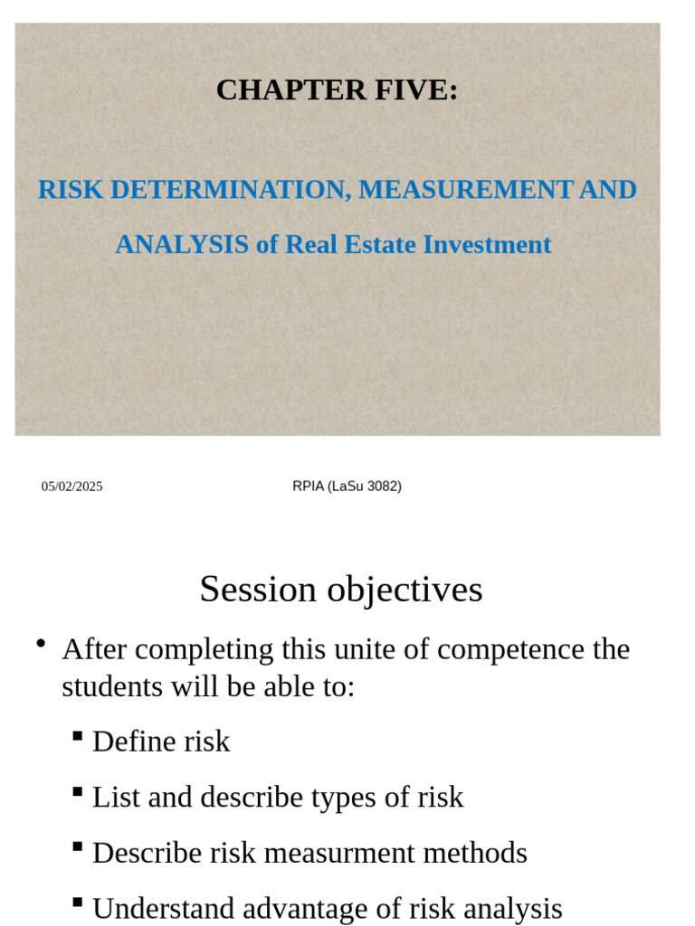 CHAPTER 5. RP Investment Analysis | PDF | Net Present Value | Risk
