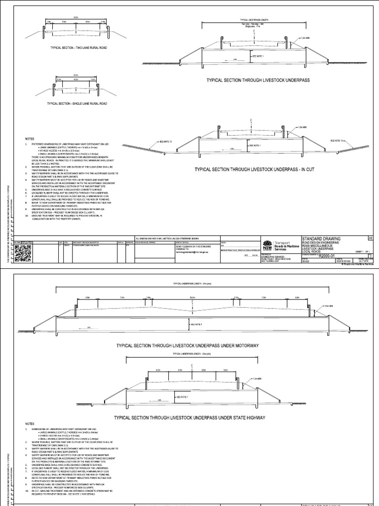 Livestock Underpass Design Standards | PDF | Road | Tunnel