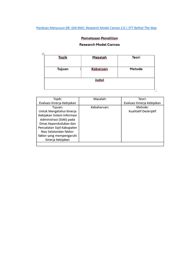 Panduan DR. GIN RMC untuk Evaluasi Kebijakan | PDF
