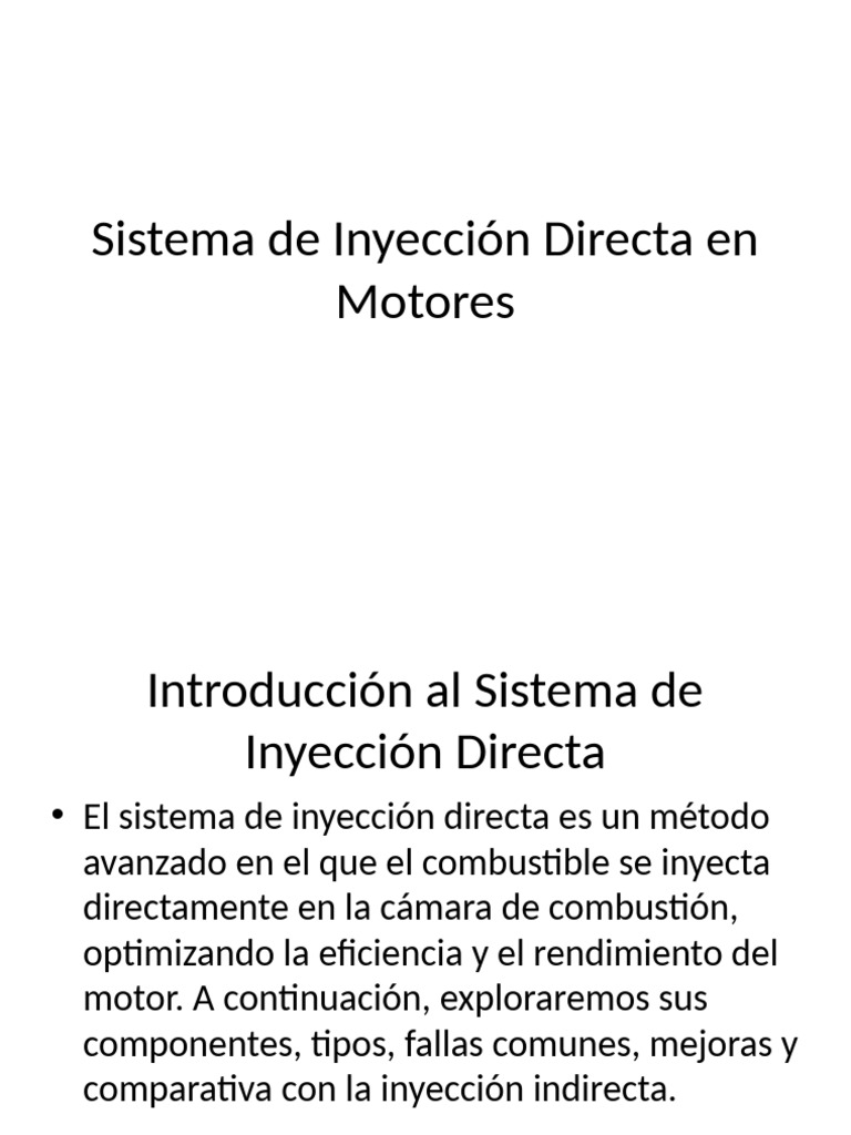 Sistema Inyeccion Directa Presentacion | PDF