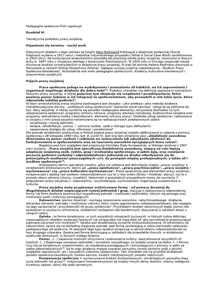 Pedagogika Społeczan Pilch Lepalczyk | PDF