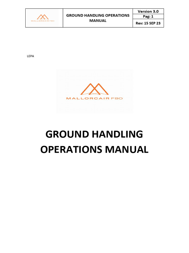 Ground Handling Operations Manual 3.0 | PDF | Airport