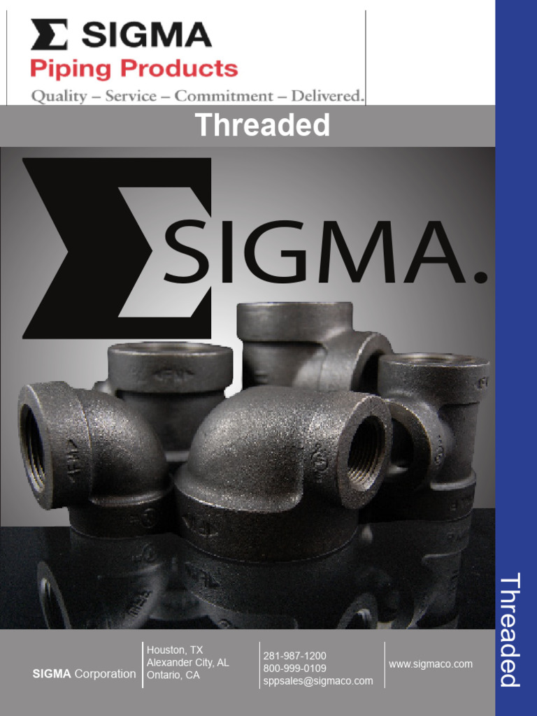 Sigma Threaded Fittings Catalogue | PDF | Pipe (Fluid Conveyance ...