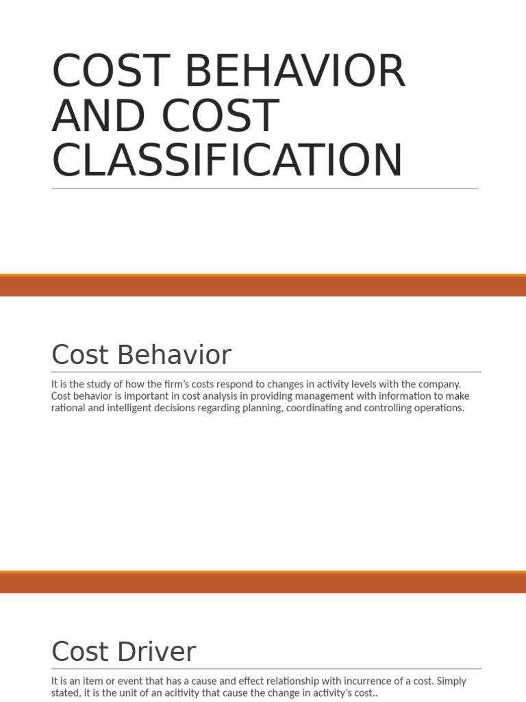 Mas Topic 2 Cost Behavior Cost Classification | PDF | Linear Regression ...