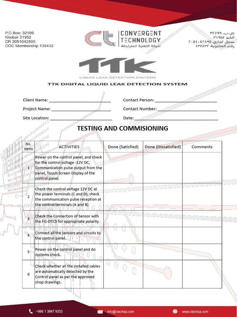 TTK Leak Test and Commision | PDF