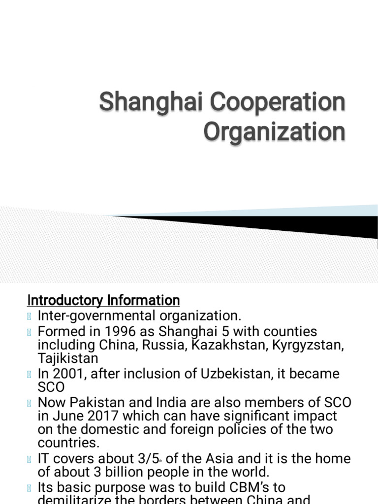 Overview of Shanghai Cooperation Organization | PDF | Foreign Policy ...