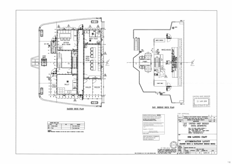 Accommodation Layout - Raised Deck & Navigation Bridge Deck | PDF