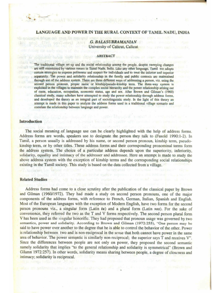 Language and Power in The Rural Context | PDF