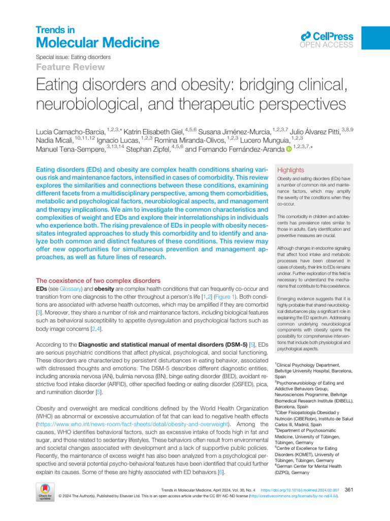 Eating Disorders and Obesity: Bridging Clinical | PDF | Obesity ...