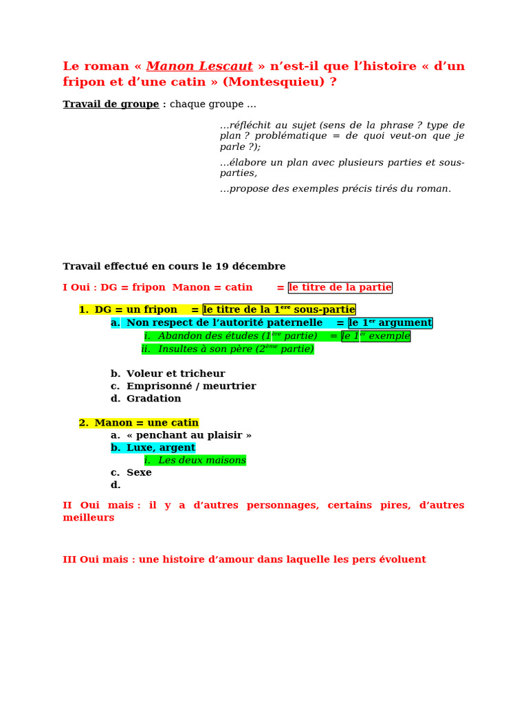 Fripon et Catin dans Manon Lescaut | PDF