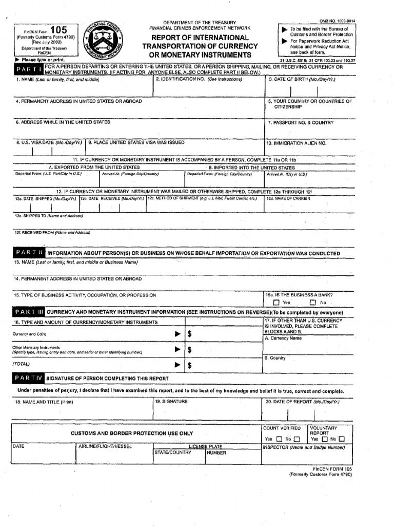 FinCEN Form 105 | PDF