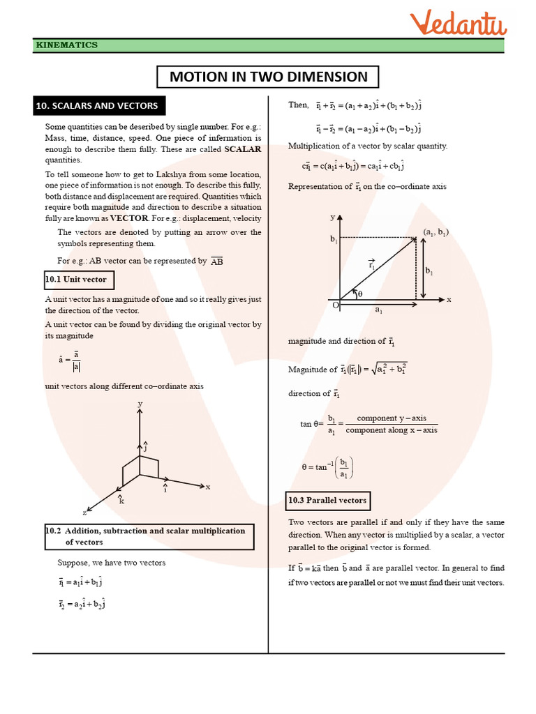 Scalars and Vectors Explained | PDF | Euclidean Vector | Kinematics