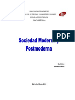 Sociedad Moderna y Posmoderna