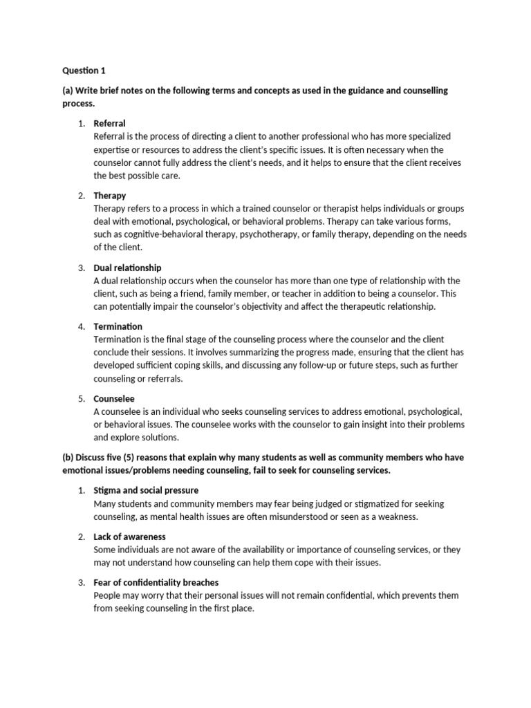 Guidance and Counseling Concepts Explained | PDF | Psychotherapy ...