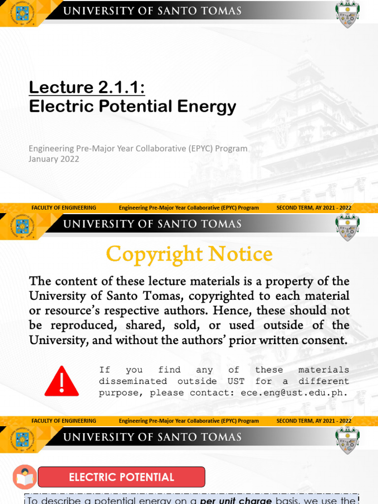 Electric Potential Energy in Engineering | PDF | Voltage | Electric Field