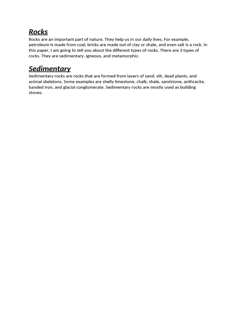 Types of Rocks: Sedimentary Overview | PDF