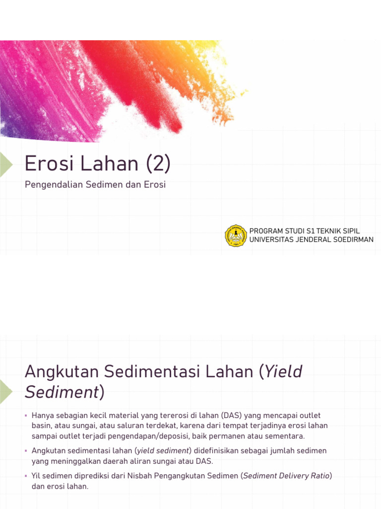 Pengendalian Erosi dan Sedimen Lahan | PDF