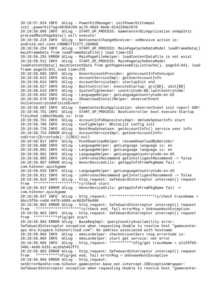 GameCenter Startup Process Log Analysis | PDF | Application Layer ...