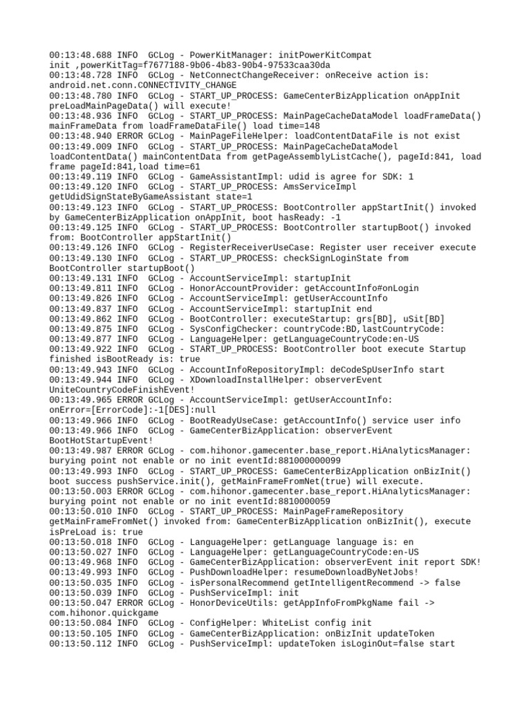 Game Center Startup Log Analysis | PDF | Communications Protocols ...