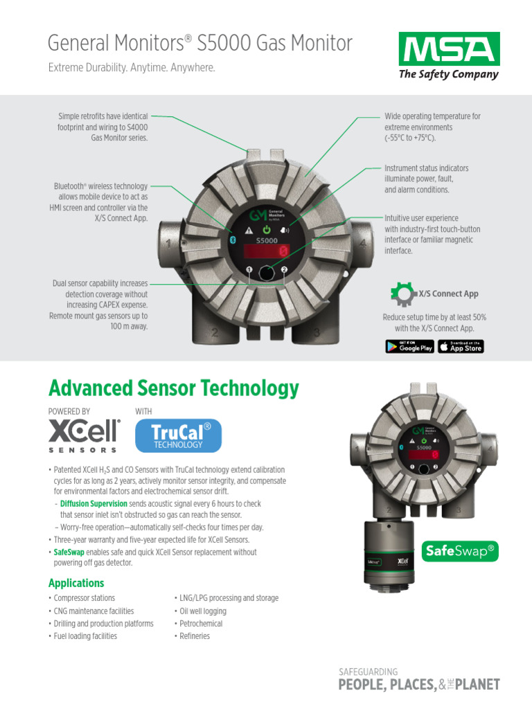 General Monitors S5000 Gas Detection | PDF | Sensor | Gases