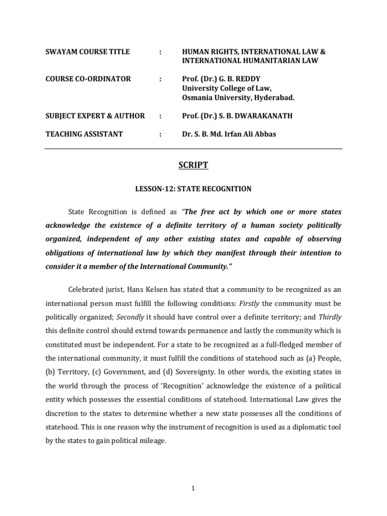 W4 L3 SCRIPT Lesson 12 State Recognition200303090903030606 | PDF ...