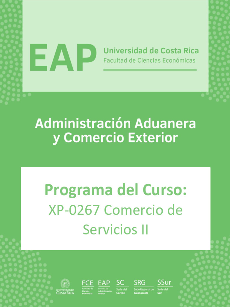 Comercio de Servicios II: Programa de Curso | PDF | El comercio ...