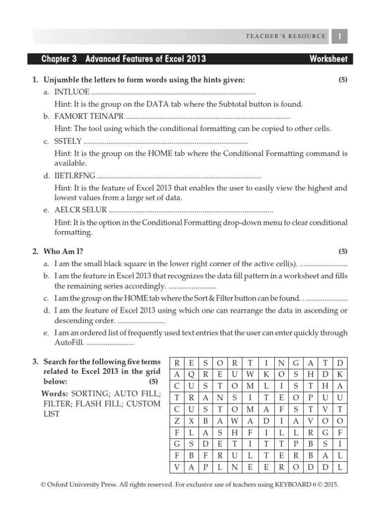 Sorting Data in Excel 2013 | PDF | Microsoft Excel | Computing