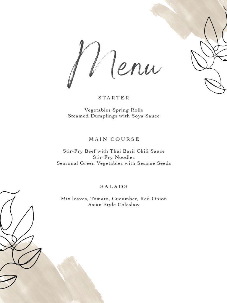 Menu Sunday | PDF